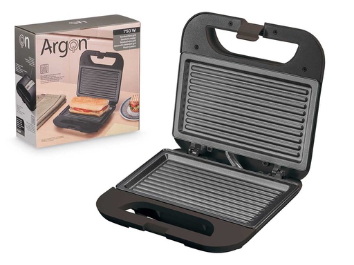 Sandwichera grill negra 750W: Sándwiches crujientes y deliciosos