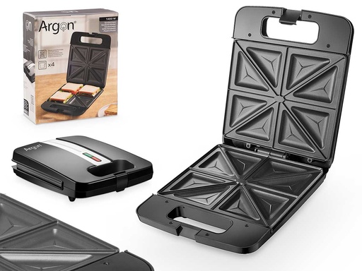 Sandwichera negra 1400W: Disfruta sándwiches rápidamente