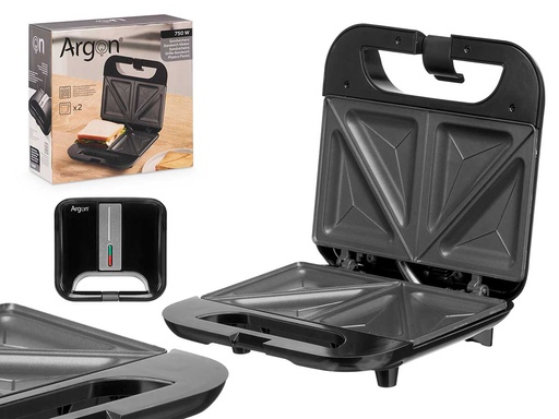 Sandwichera x2 negra 750w: Disfruta deliciosos sándwiches rápidos