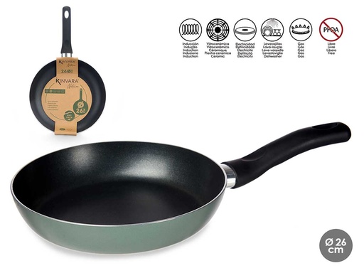 Sarten Aluminio 26cm Verde: Ligera, Durable y Fácil de Limpiar