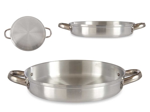 Sartén de aluminio con asas de 24 cm, ligera y fácil de manejar