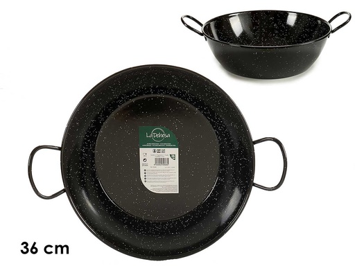 Sartén honda esmaltada con asas, ideal para cocinar sin preocuparte