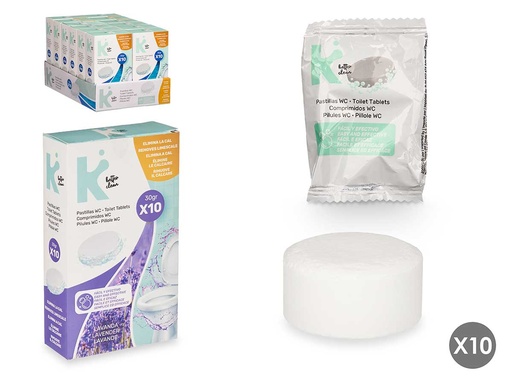 Set 10 Pastillas WC 30g Lavanda: Frescura y Limpieza Duradera