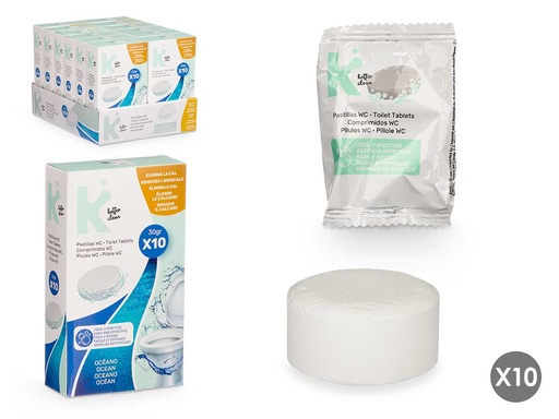 Set 10 pastillas WC 30gr Océano: Limpieza y frescura garantizada