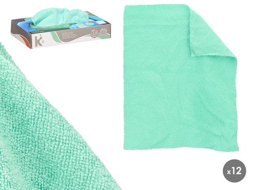 Set 12 paños de microfibra menta para limpieza efectiva y rápida