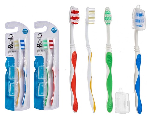 Set 2 cepillos de dientes con funda: higiene y comodidad diaria