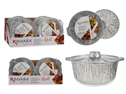 Set 2 ollas de aluminio con tapa para cocinar a la perfección