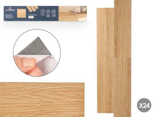 Set 24 Láminas Vinilo Parquet Marrón Claro - Elegancia y Durabilidad