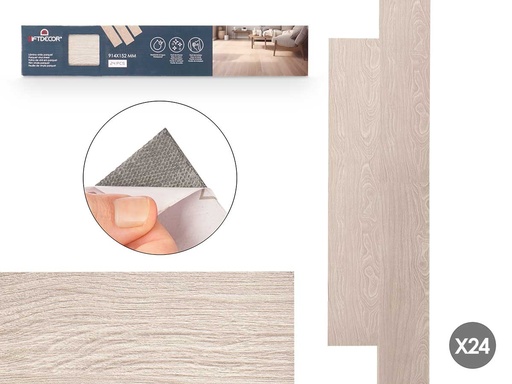 Set 24 láminas vinilo parquet gris claro: elegancia y durabilidad