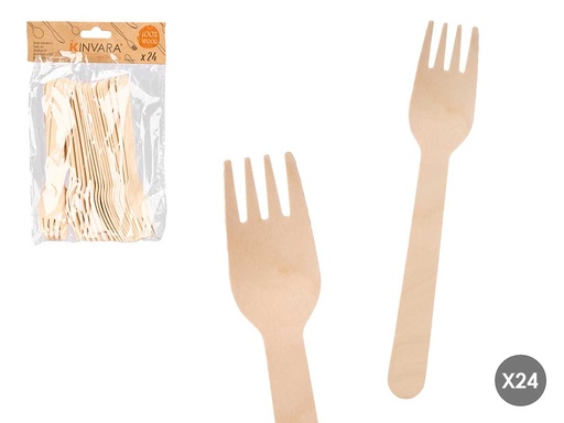 Set 24 tenedores de madera: Elegancia y sostenibilidad para tu mesa