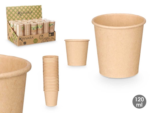Set 24 vasos kraft 120 ml: Calidad y diseño ecológico para tus eventos