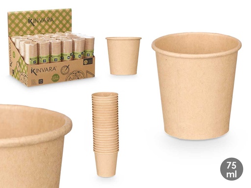 Set 24 vasos kraft 75 ml: ideal para fiestas y eventos sostenibles