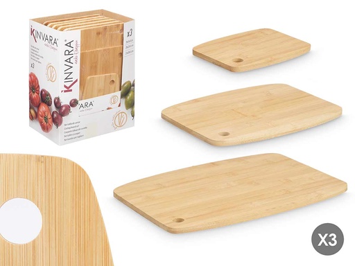 Set 3 Tablas de Corte de Bambú: Duraderas, Ecológicas y Versátiles