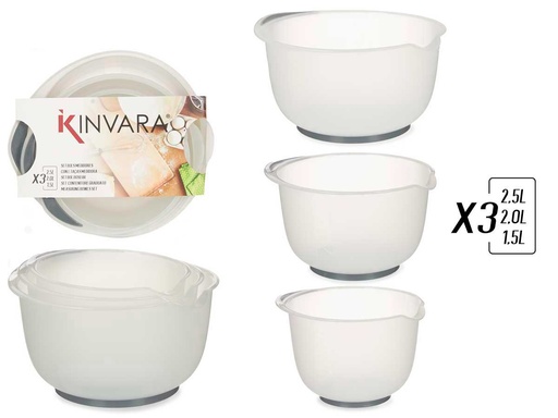 Set 3 bol medidor con silicona: precisión y comodidad en cocina