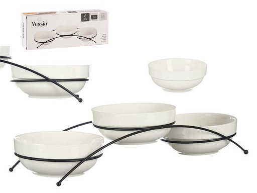 Set 3 bols de porcelana blanca redondos, perfectos para tu mesa