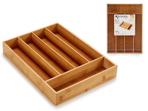 Cubertero bambú 5 huecos: organiza tu cocina con estilo natural