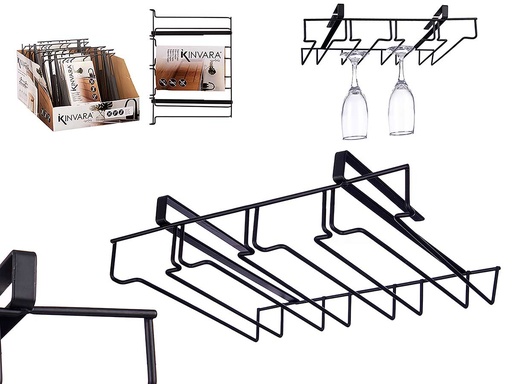 Soporte negro metal copas: Elegancia y resistencia para tu hogar