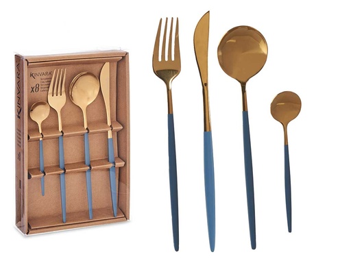 Set cubiertos 8pcs oro gris: Elegancia y estilo en tu mesa