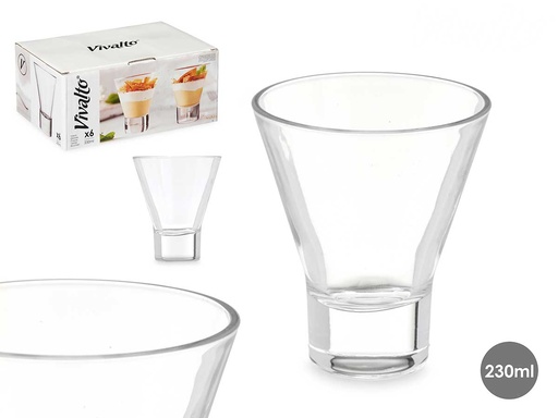 Vaso cónico base 230ml: Ideal para bebidas y fácil de usar