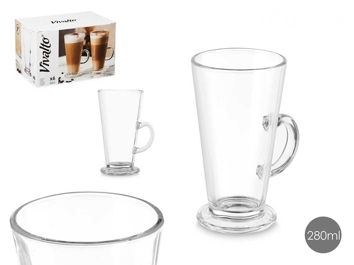 Copa de vidrio para café latte 280ml: estilo y elegancia en tu bebida