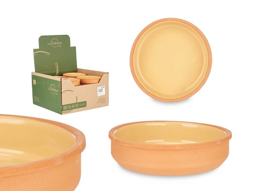 Cazuela barro redondo: Ideal para tus recetas en color amarillo