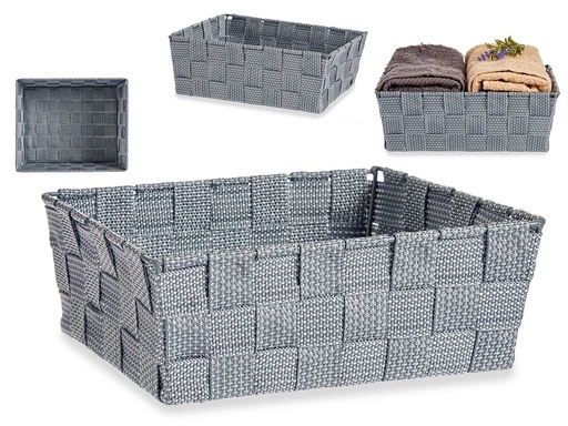 Cesta tela rect sin asas 24cm gris: organizador elegante y práctico